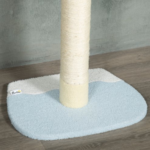 PawHut 260cm Floor to Ceiling Cat Tree, Height Adjustable Kitten Tower with Anti-slip Kit, Multi-Layer Activity Centre w/ Fish-shaped Perches Scratching Post Ball Toy - Yellow