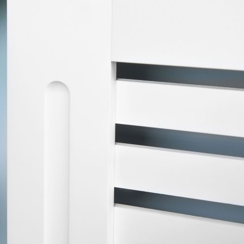 HOMCOM Radiator Cover, Modern MDF White Painted Cabinet with Horizontal Slats for Living Room, Bedroom, 172L x 19W x 81H cm