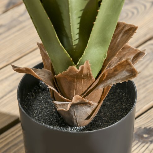HOMCOM Decorative Artificial Plants Agave Succulent in Pot, Desk Fake Plants for Home Indoor Outdoor Decor, 90cm