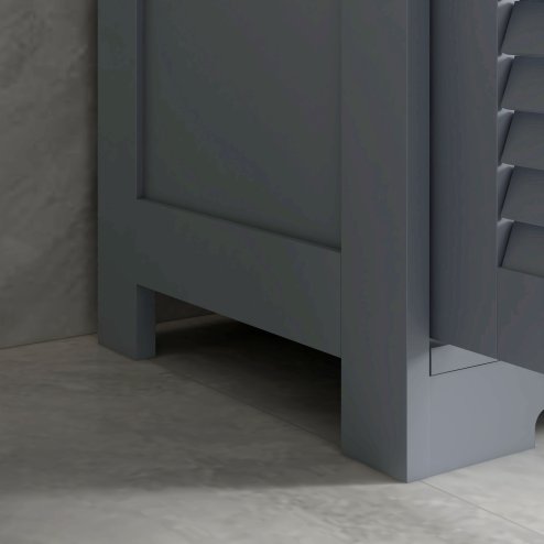 kleankin Bathroom Cabinet with Drawers, Bathroom Storage Cabinet with Louvred Doors, Open Compartment and Adjustable Shelf for Washroom