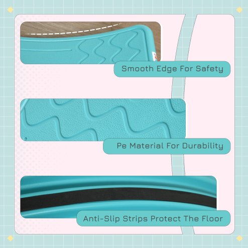 ZONEKIZ Balance Board Kids Wobble Board, Stepping Stone, Montessori Toy for Children, Nursery Toy, for Ages 3-6 Years, 82 x 27.5 x 19.5cm - Blue