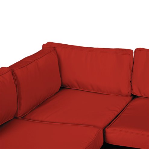 Outsunny Replacement Cushion Covers for Garden Sofa Set, Garden Rattan Sofa Cushion Polyester Cover Replacement Outdoor - No Cushion Included, Red
