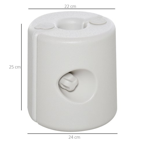 Outsunny 4 Pack 36 kg Gazebo Weights, Canopy Tent Weights with Rapid Clip, Gazebo Leg Weights Fill with Sand or Water, White