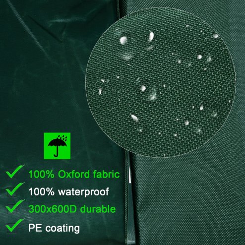 Outsunny Outdoor Garden Furniture Cover Waterproof, Anti-UV 600D Heavy Duty Oxford Fabric Patio Furniture Cover for Rectangular Sofa Table Set, Green, 205 x 145 x 70 cm