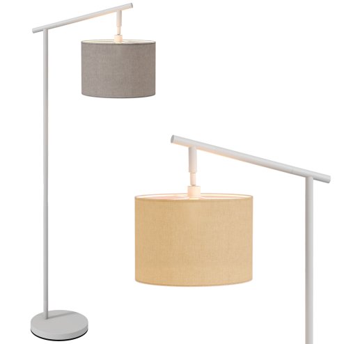 HOMCOM Modern Floor Lamps for Living Room with Rotating Lampshade, Standing Lamp for Bedroom, LED Bulb Included, Grey