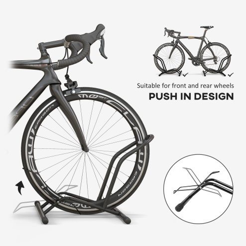 SPORTNOW Bike Floor Stand, Portable Bike Rack, Freestanding Parking Stand Holder for 16