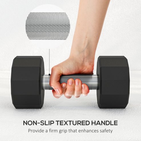 SPORTNOW Dumbbells Set, Hand Weights Pair with 12-Sided Shape and Non-Slip Grip for Men Women Home Gym Workout, 2 x 6kg