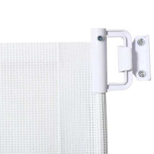 PawHut Retractable Stair Gate for Dogs, Pet Mesh Safety Gate Extends up to 115cm for Doorways Indoor- White