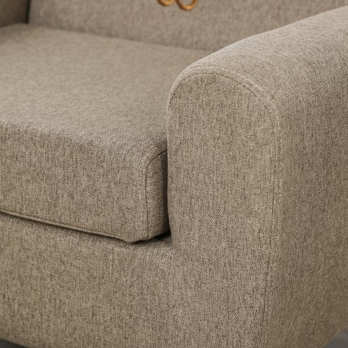 HOMCOM Kids Sofa Toddler Chair Children Armchair for Preschool Bedroom Playroom with Ear Modeling Wood Brown