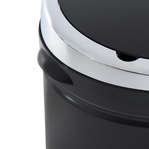 HOMCOM 50L Sensor Bin for Kitchen Waste Automatic Dustbin Motion Detection Dustbin Stainless Steel Rubbish Can with Bucket, Black