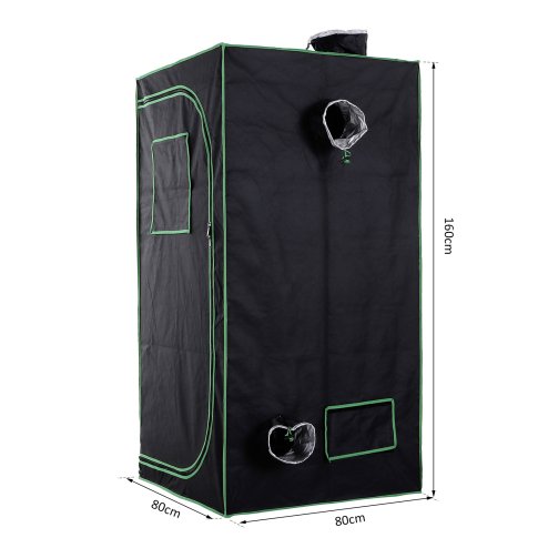 Outsunny Grow Tent Reflective Mylar Hydroponic with Adjustable Vents and Floor Tray for Indoor Plant Growing, 80 x 80 x 160 cm (31.5