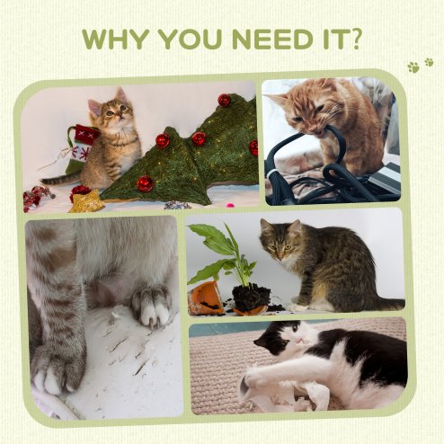 PawHut 58cm Cat Scratching Post for Corner Wall, Claw Scratcher, with Smooth Plush, Sisal Rope, Toy Balls, Stable Base - Grey