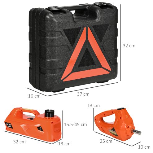DURHAND 5 Ton Electric Car Jack Kit with 12V Auto Car Floor Jack, Impact Wrench, 15.5-45cm Car Tyre Lift Kit Emergency Tyre Repair Kit with Case for Cars, SUVs, Sedans, MPVs