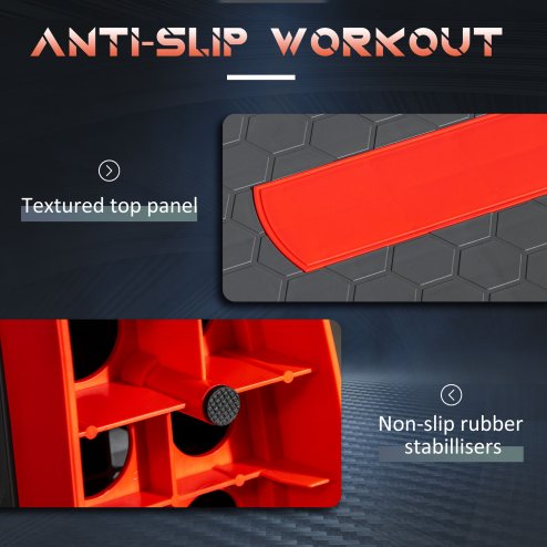 HOMCOM Aerobic Step, 10cm, 15cm & 20cm Height Adjustable Exercise Stepper for Exercise Workout, Nonslip Step Board Great for Home & Office, Grey and Red