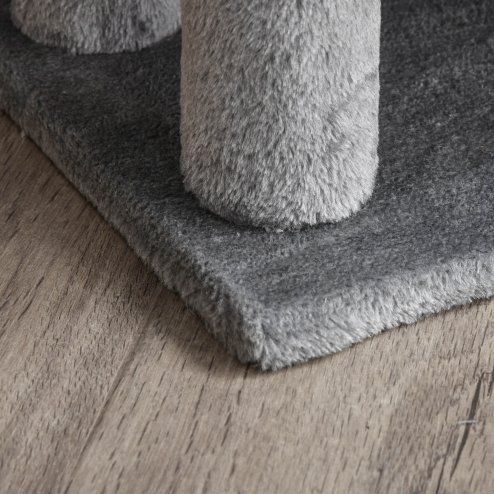 PawHut Pet Stairs, Cat Tree Climb Ladder with 3-step Stair, Scratching Posts, Platforms, Toy Ball, for Indoor Cats, Grey