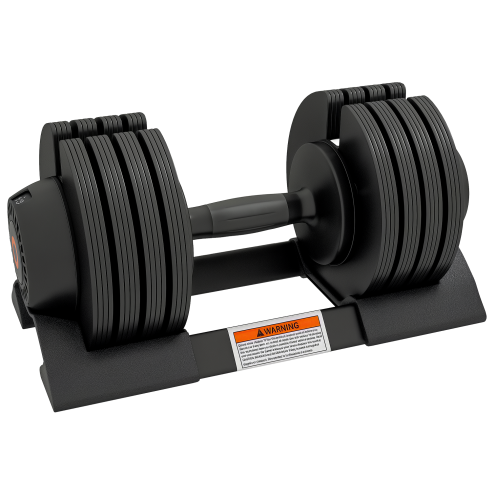 SPORTNOW 24KG Single Adjustable Dumbbell, 4-in-1 Weights with Storage Tray and Non-Slip Handle, Home Gym Fitness Equipment, Black