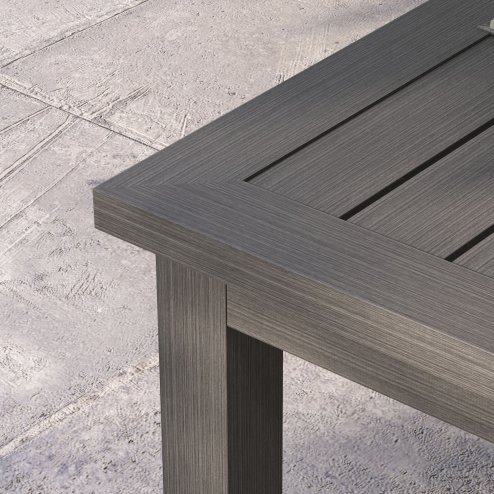 Outsunny Aluminium Outdoor Coffee Table, Rectangular Patio Side Table with Slat Tabletop for Indoor, Garden, Balcony, 100cm x 60 cm, Brown