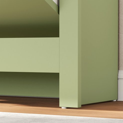 HOMCOM Narrow Shoe Cabinet, Space Saving Shoe Storage Cabinet with 2 Flip Drawers and Adjustable Shelves for 6-12 Pairs of Shoes for Hallways and Living Room, Green