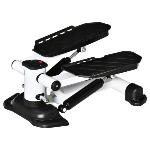 HOMCOM Portable Mini Stepper, Steppers for Exercise Workout with LCD Display Monitor, Anti-skid Foot Pedals for Home Gym Office, Black