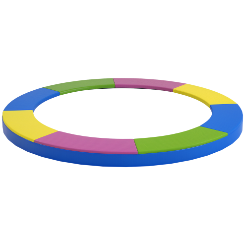 SPORTNOW 10FT Trampoline Spring Cover, Plastic Trampoline Pad Replacement with Elastic Cord, Waterproof, UV Resistant and Tear-Resistant, Multi-Colored