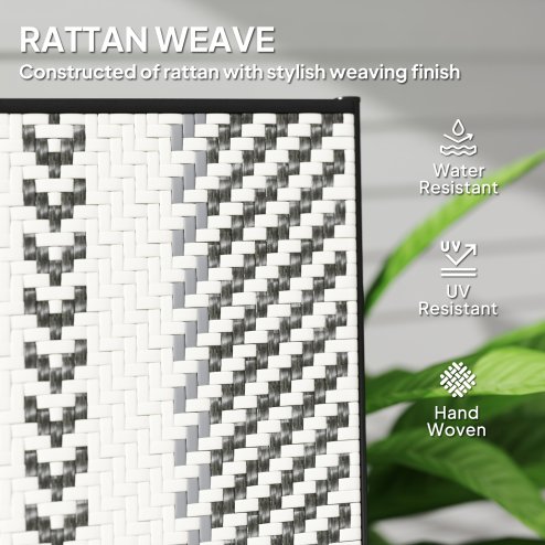 Outsunny Rattan Folding Chair Outdoor Set of 2, 5-Position Adjustable Wicker Garden Dining Chair with High Backrest, Wide Armrest, for Patio, Terrace, Balcony, Grey