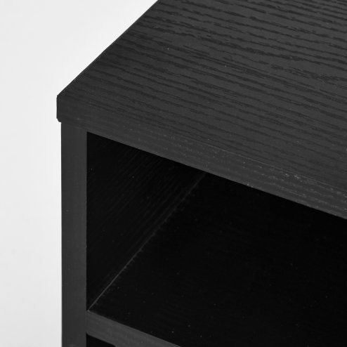 HOMCOM Desktop Printer Stand with Storage, 2-Tier Desk Organizer with 3 Open Compartments for Home Office, Black