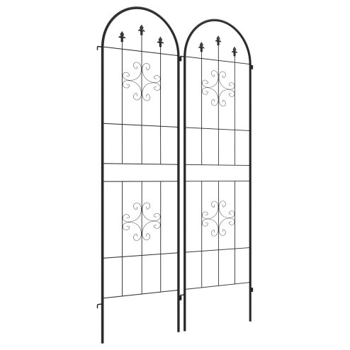 Outsunny Set of 2 Garden Trellis, Metal Trellis for Climbing Plants Support Frames, 50 x 180cm, Arrow Design