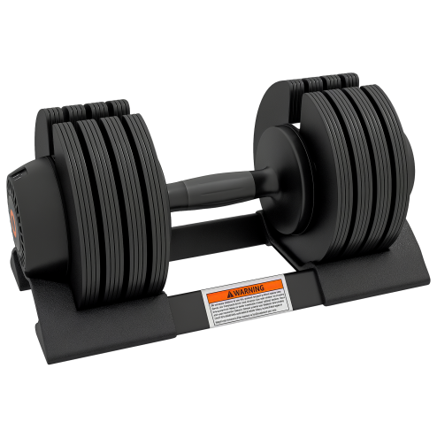 SPORTNOW 20KG Single Adjustable Dumbbell, 4-in-1 Weights with Storage Tray and Non-Slip Handle, Home Gym Fitness Equipment, Black