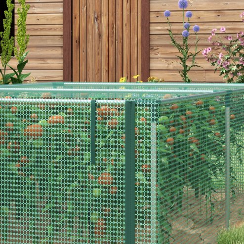 Outsunny 8' x 4' Crop Cage, Plant Protection Tent with Zipped Door and Galvanised Steel Frame, Fruit Cage Netting Cover for Garden and Outdoors Green