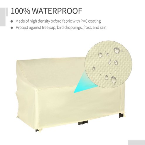 Outsunny 600D Oxford Cloth Furniture Cover, 2 Seater Sofa Protector for Garden Patio, Outdoor, Waterproof, 140L x 84W x 56/94H cm