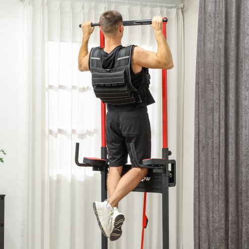 SPORTNOW 15KG Adjustable Weighted Vest, Weight Vest with 15 Metal Weights, Adjustable Straps and Reflective Strips, for Men and Women Running Cardio Exercise Strength Training