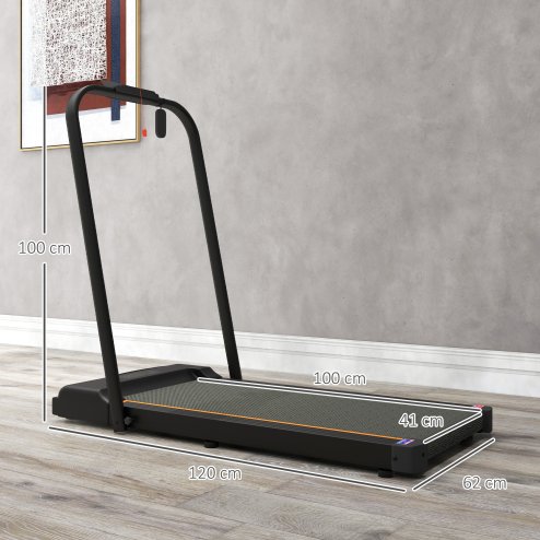 SPORTNOW 2.5HP Folding Treadmill Walking Pad, 1-6km/h Under Desk Treadmill, with Remote Control, LED Display and Phone Holder for Home Gym Office, No Assembly, Orange