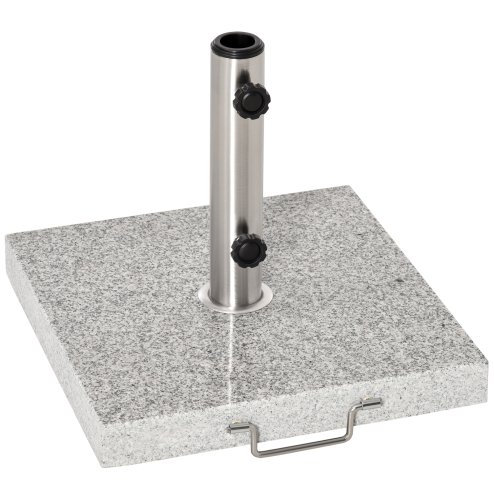 Outsunny 25kg Garden Umbrella Base Durable Parasol Holder Patio Furniture Outdoor Sunshade Marble Stand