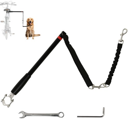 PawHut Dog Lead for Bicycle, Dog Bicycle Exerciser Leash Easy Installation Removable, Hands Free Dog Bike Leash for Cycling, Training, Jogging, Black