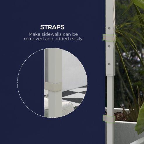 Outsunny Gazebo Side Panels with Windows and Doors, for 3x3(m) or 3x6m Pop Up Gazebo, 2 Pack Sides Replacement, Blue