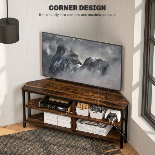 HOMCOM Corner TV Stand Cabinet, TV Unit for TVs up to 50