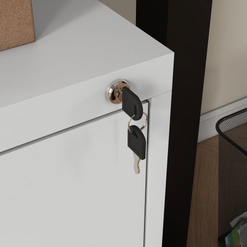 HOMCOM 2 Drawer Filing Cabinet, Vertical File Cabinet with Adjustable Hanging Bar for A4 and Letter Size, Steel Printer Stand for Home Office, Cream White