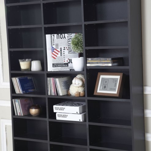 HOMCOM 1116 CD/ 528 DVD Storage Shelf Rack Media Storage Unit Shelves Racks Wooden Display Unit with 10 Adjustable Shelves