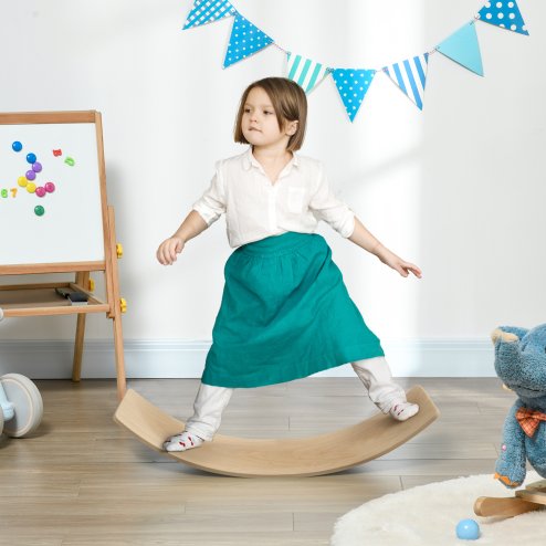 AIYAPLAY Balance Board Kids, Wooden Wobble Board for Children, Sensory Play Equipment for 3-8 Years Old, Natural Tone