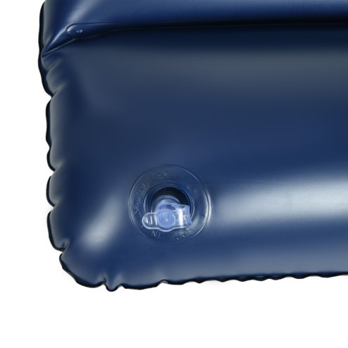 Outsunny Double Air Bed with 2 Pillows, Hand Pump, Inflatable Mattress with Flocked Surface for Guest, Camping, Travel, 191 x 137 x 22cm