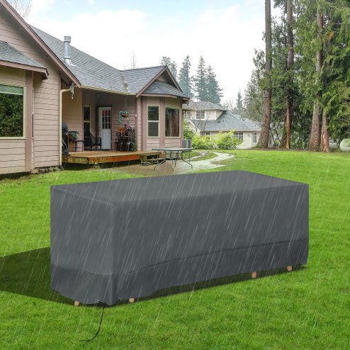 Outsunny Rectangular Patio Garden Furniture Cover Waterproof for 3 Seater Sofa Bistro Set, UV Resistant Protection 600D Oxford Fabric Rattan Lounge Clean Cover, 190 x 72 x 76cm