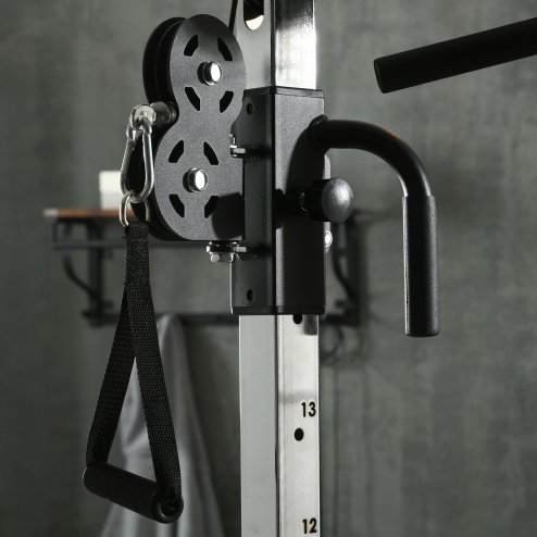 SPORTNOW Home Gym Machine, Multifunctional Gym Equipment with High and Low Pulleys, Pull Up Bar, 15-Position Adjustable Strength Training Workout Station for Full Body Fitness