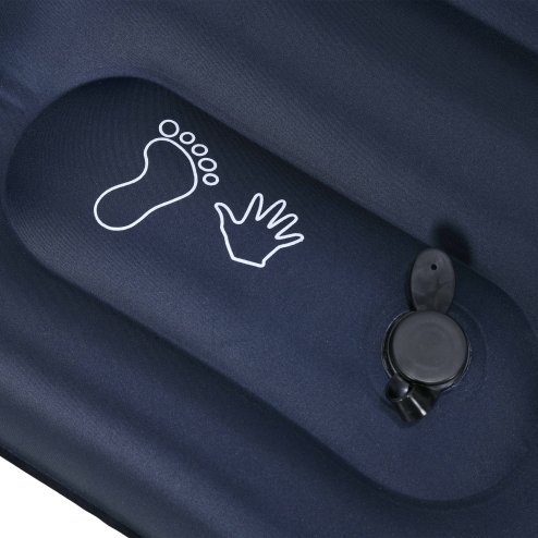 Outsunny Double Air Bed with Foot Pump and Carry Bag, Inflatable Mattress for Guest, Camping, Travel, 195 x 140 x 10cm, Blue