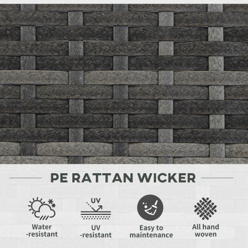 Outsunny 22 L Rattan Planter with Trellis, Freestanding Raised Beds for Garden with Two Plant Boxes, Outdoor Planter for Climbing Plants, Flowers, 57 x 30 x 107 cm, Mixed Grey