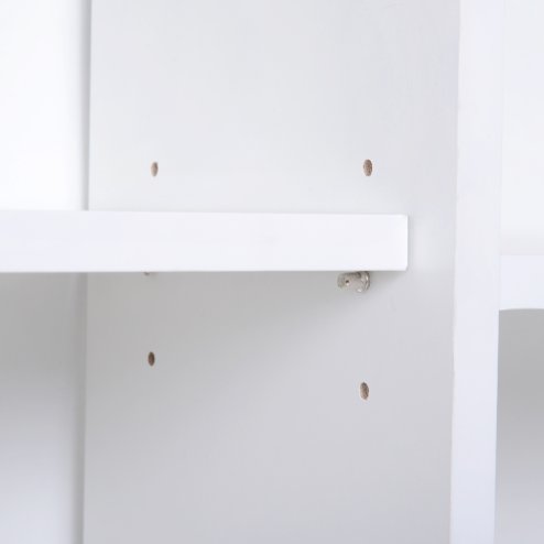 HOMCOM Sideboard Bookshelf Free Standing Bookcase Shelves Unit Display Storage Cabinet w/ Adjustable Shelves, Wooden Leg, Two Doors, White