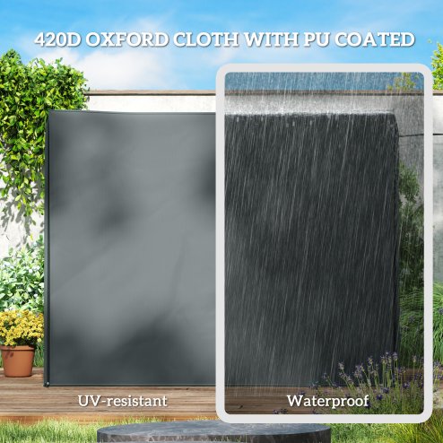 Outsunny 3 Seater Garden Swing Cover, Waterproof Swing Chair Cover, Windproof and Anti-UV 420D Outdoor Swing Bench Cover with Zip, 220 x 125 x 172cm, Grey