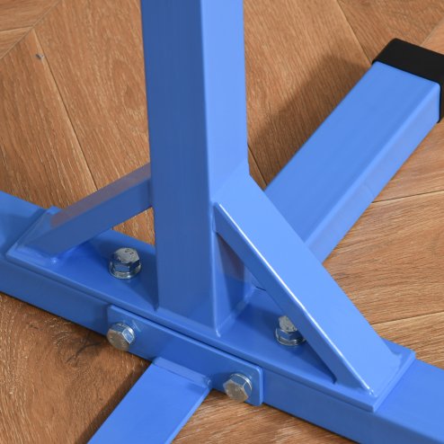 HOMCOM Height Adjustable Gymnastics Horizontal Bar For Kids Home Gym Training Children Junior Kip High Bar Fitness, Blue
