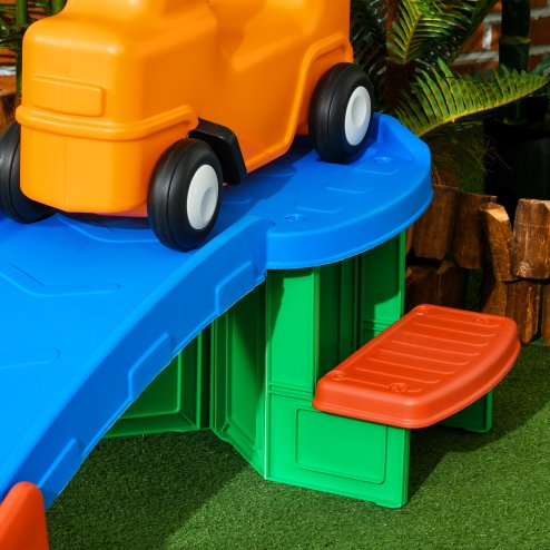 AIYAPLAY 3(m) Up and Down Rollercoaster for Kids, 4 Pieces Toddler Rollercoaster Ride-on with Non-Slip Steps, Sliding Car with Handles, Indoor Outdoor Play, for Ages 2-5 Years