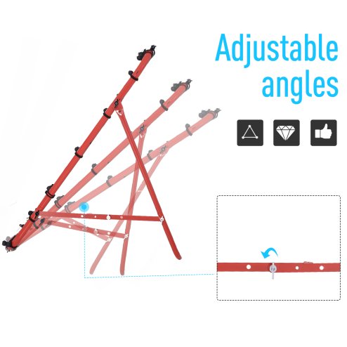 HOMCOM Rebounder Net Practise Kickback Target Goal with 5 Angles, for Teens, Adults, Softball, Football Training, Red