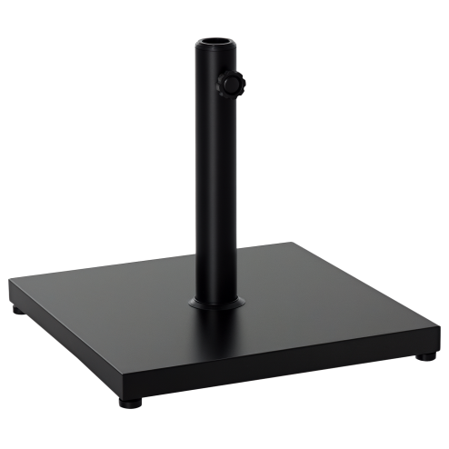 Outsunny ??35/38/48MM 18KG Steel Square Parasol Stand Base w/ Adjustable Knob Umbrella Stand Garden Patio Outdoor Home, Black